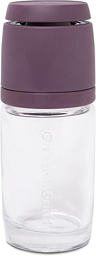 CrushGrind Vaasa - Molinillo de especias, manual y ajustable, de 5.25 pulgadas, molino biodegradable con tarro de vidrio, diseño elegante con el