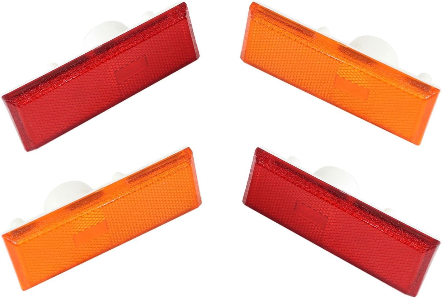 telfair Marker Light Lens Set for Front Fender & Rear Quarter Side Compatible with 1981-1988 Cutlass Calais Salon Supreme 442 - Amber & Red-4pcs