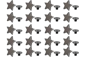 Black Gun Silver Star Rivet Studs