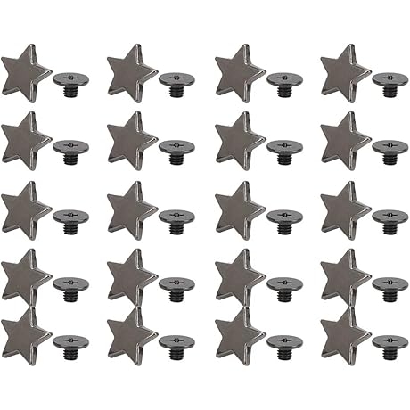 Black Gun Silver Star Rivet Studs