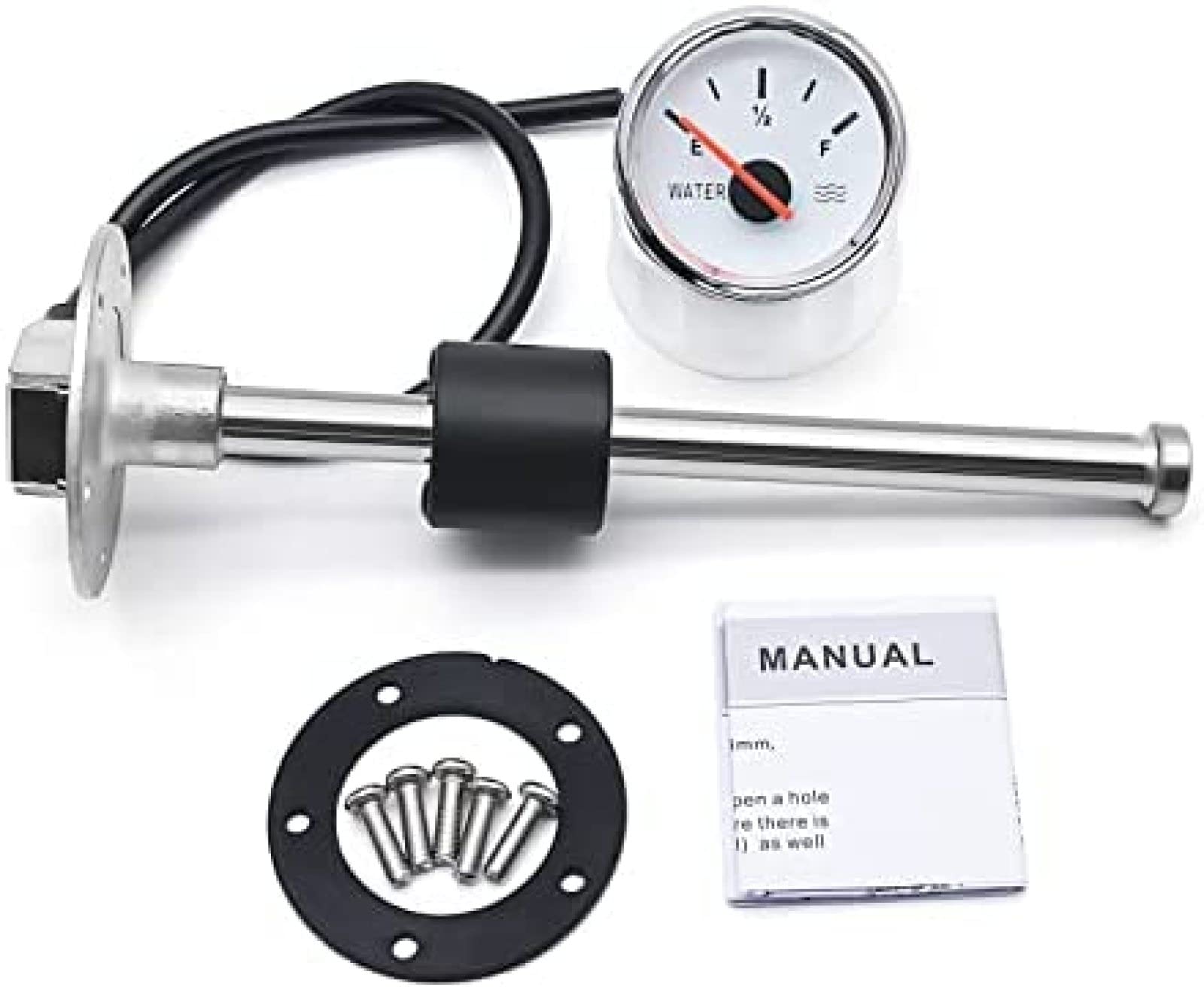 52mm Water Level Gauge With 200mm Sensor – 0-190 Ohm For Boats & Tanks
