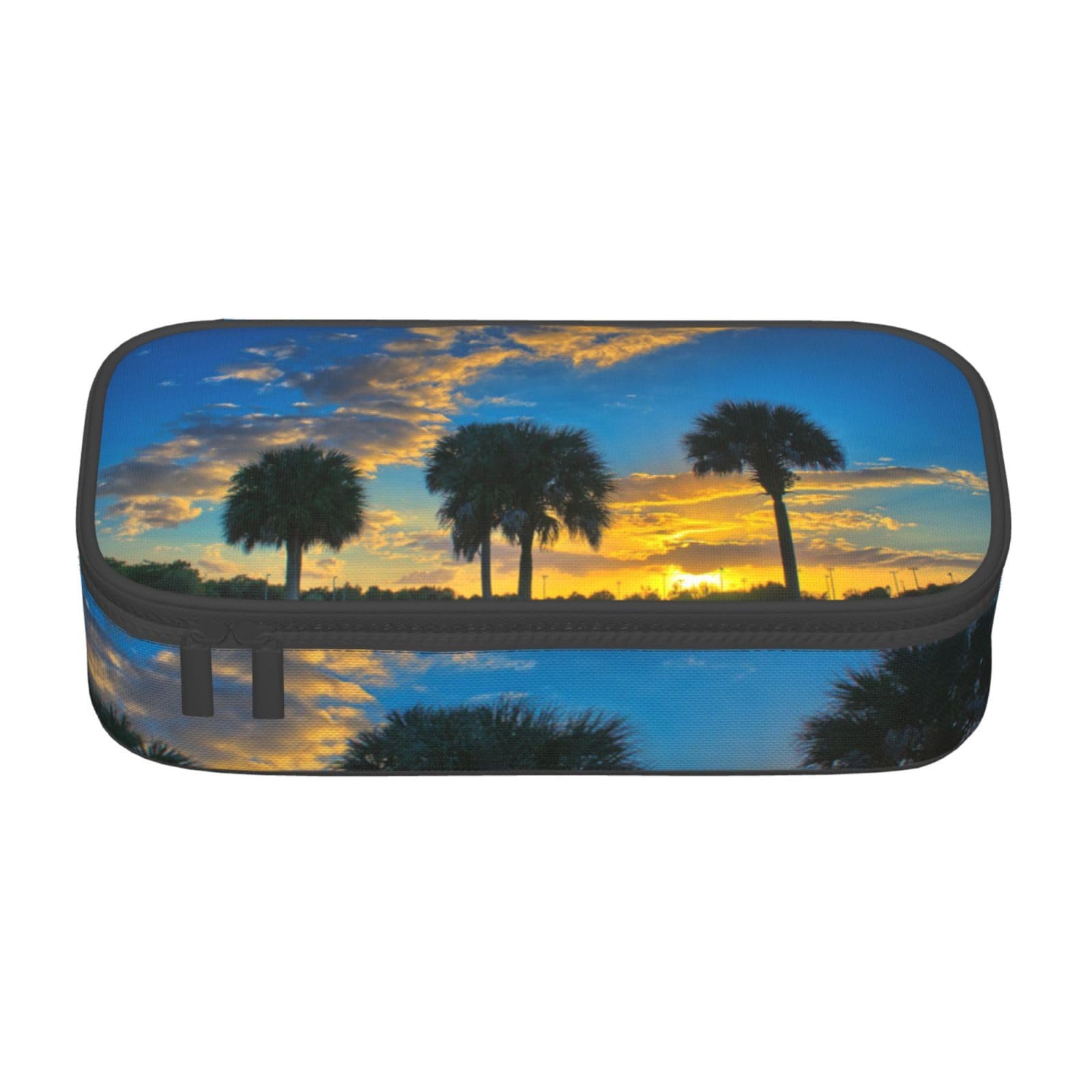 TOMPPY Sunset Over Lake Broward County Printed Pencil Case Large Capacity Pencil Pouch Portable Pencil Bag Office Stationery Organizer