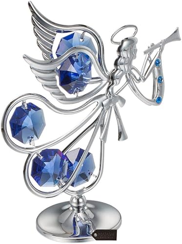 Miniatura 4 de Matashi Figura de ángel guardián de San Valentín, adorno con tachuelas de cristal, chapado en plata cromada, regalo para el día de San Valentín para