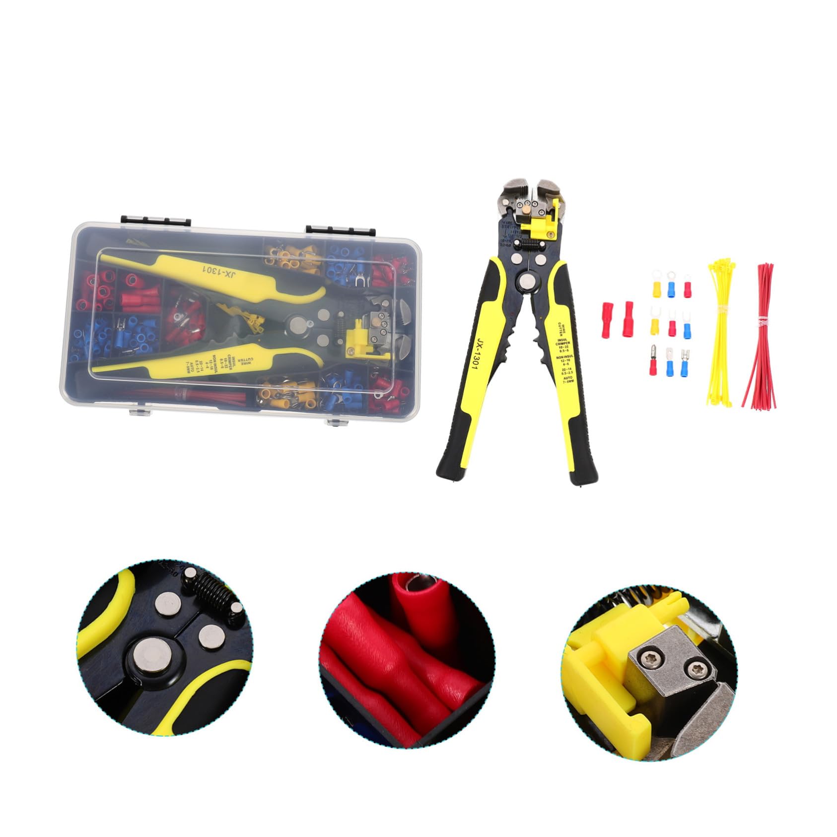 iplusmile Kit de Alicates para Crimpar de Cable 271piezas Crimpadora de Cable Herramienta Duradera para Electricistas Uso Profesional Conectores Incluidos