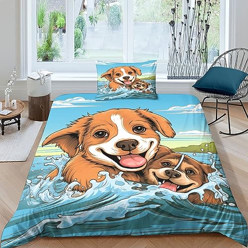 AYSUM Pet Dog Literie Hypoallergénique Comfort Cover Respirant Linge De Lit Chaleur Housse De Couette Hygroscopique Parure De Lit pour Adultes Enfants Single（135x200cm）