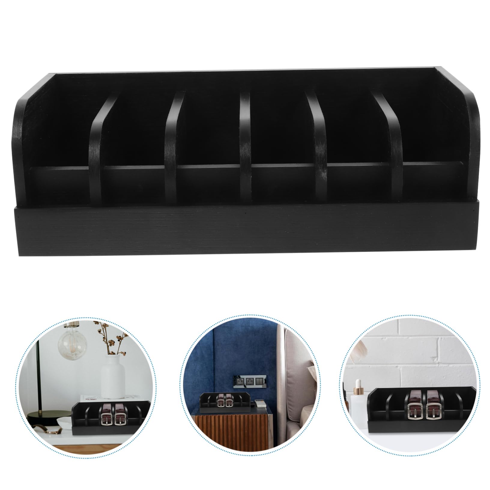 KOMBIUDA Belt Display Case Compartment Tabletop Organizer for Neat Storage Showcase Lightweight Belt Holder for Shopping Malls Supermarkets Clothing Stores