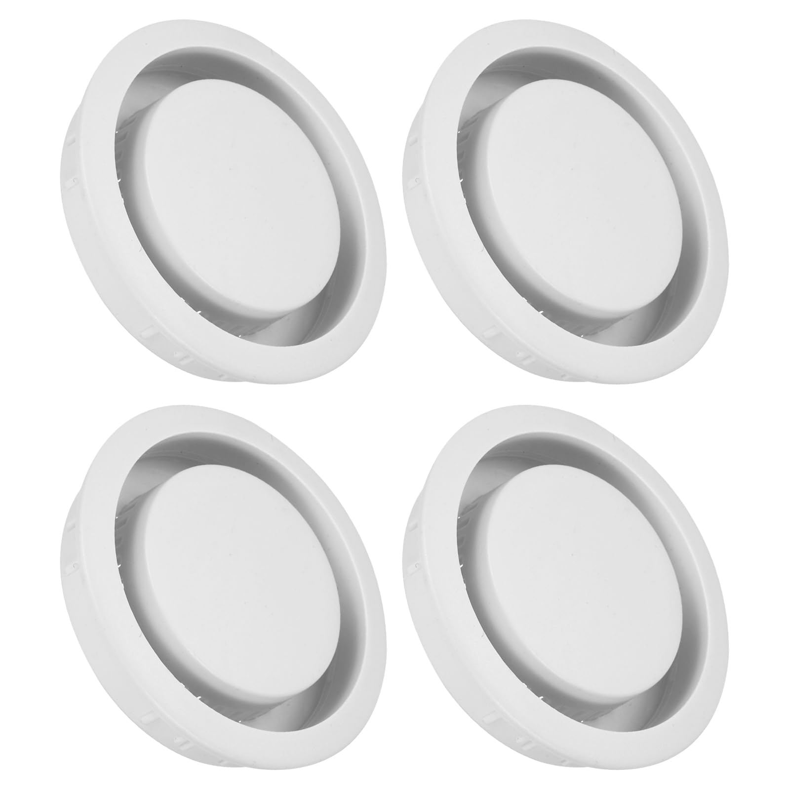 PATIKIL Round Vent Cover 50mm/2", 4 Pcs Plastic Soffit Air Vent Floor Air Vents Ventilation Hole for Home Ceiling Wall Duct Cabinet Closet Wardrobes, White