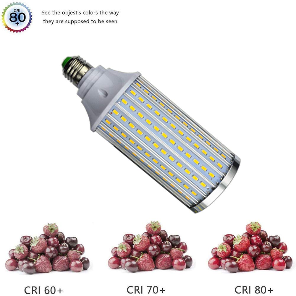 80W, 8000 lúmenes, luz libre 360° bombilla LED tipo mazorca, súper brillante, cálido