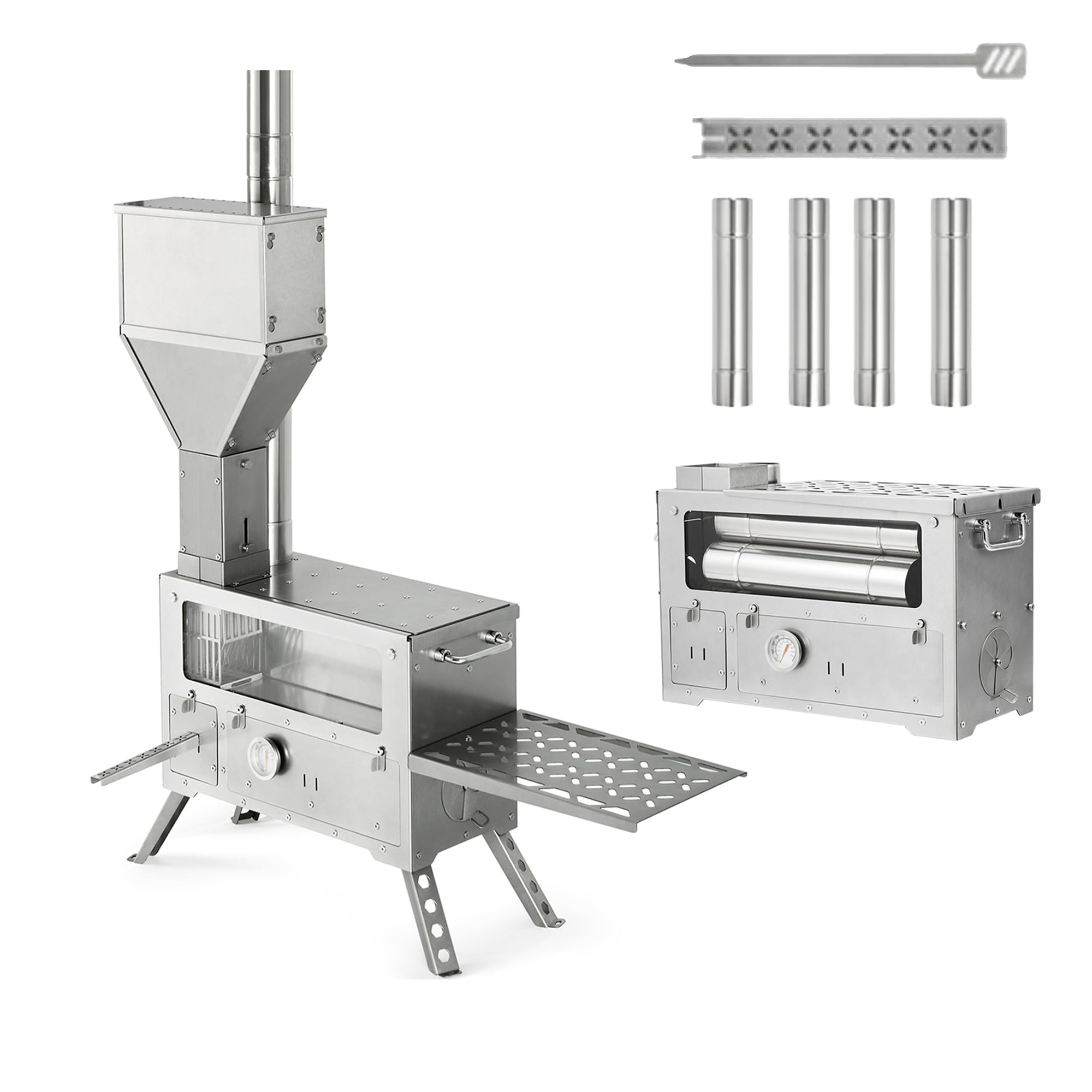 Amazon.co.jp: Naturehike ペレットストーブ 薪兼用 自己吸入・排煙