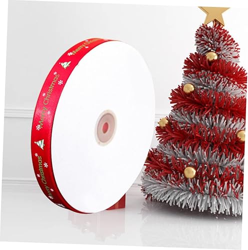 Miniatura 6 de EXCEART 2 unids Navidad Impreso Cintas de Alambre Cinta de Satén de Navidad Cinta de Embalaje Cintas Artesanales Cintas de Fabricación de Cintas de