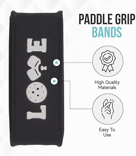Miniatura 6 de Bandas de agarre de pickleball - Asegura la cinta de agarre - Talla única para todos los mangos de paleta - Banda de paleta de pickleball de