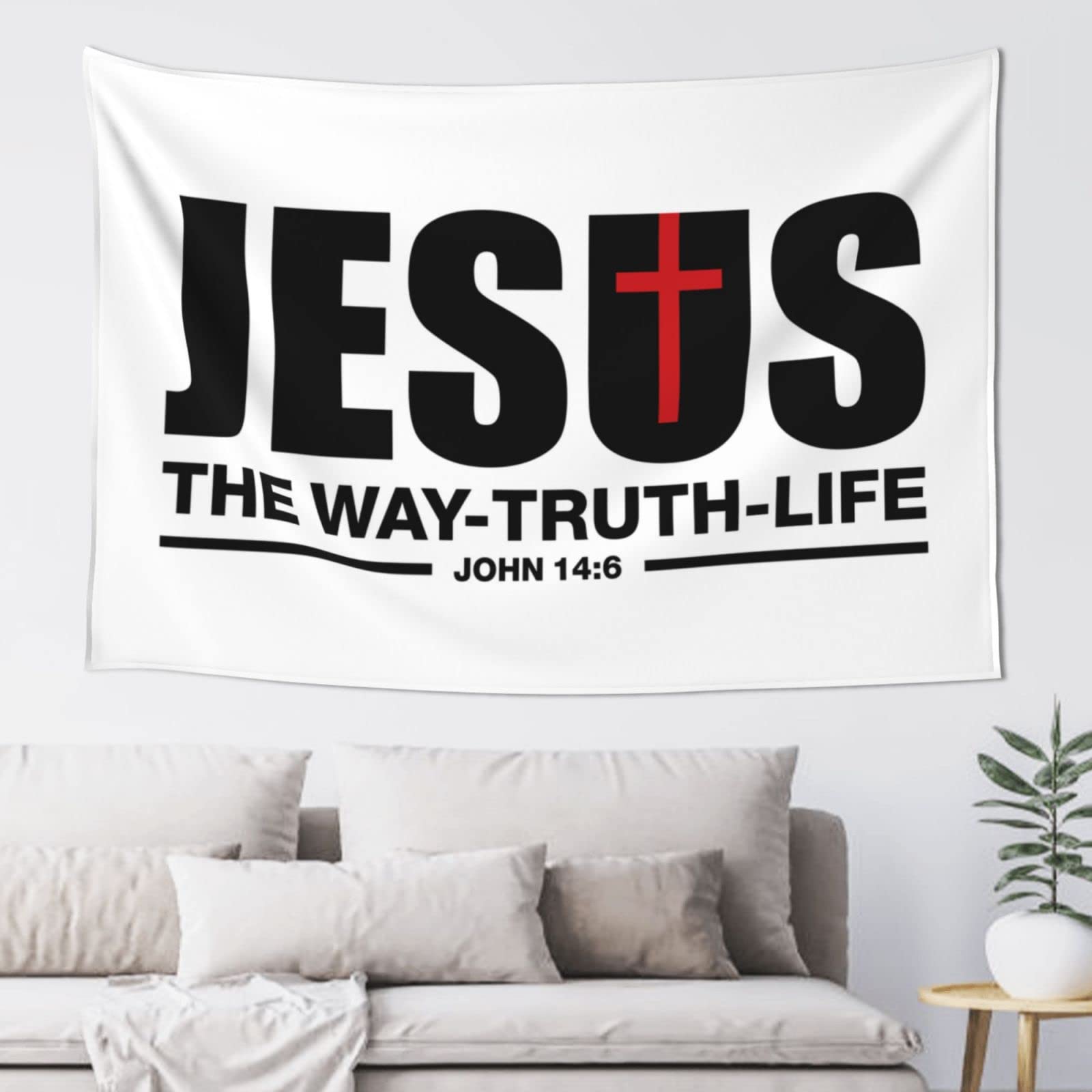 Bar Stuff for Man Cave Je-sus The Way, Truth, Life Tapestry Man CABE Decor Bedroom Decor for Teens ( Size : 75X100CM )