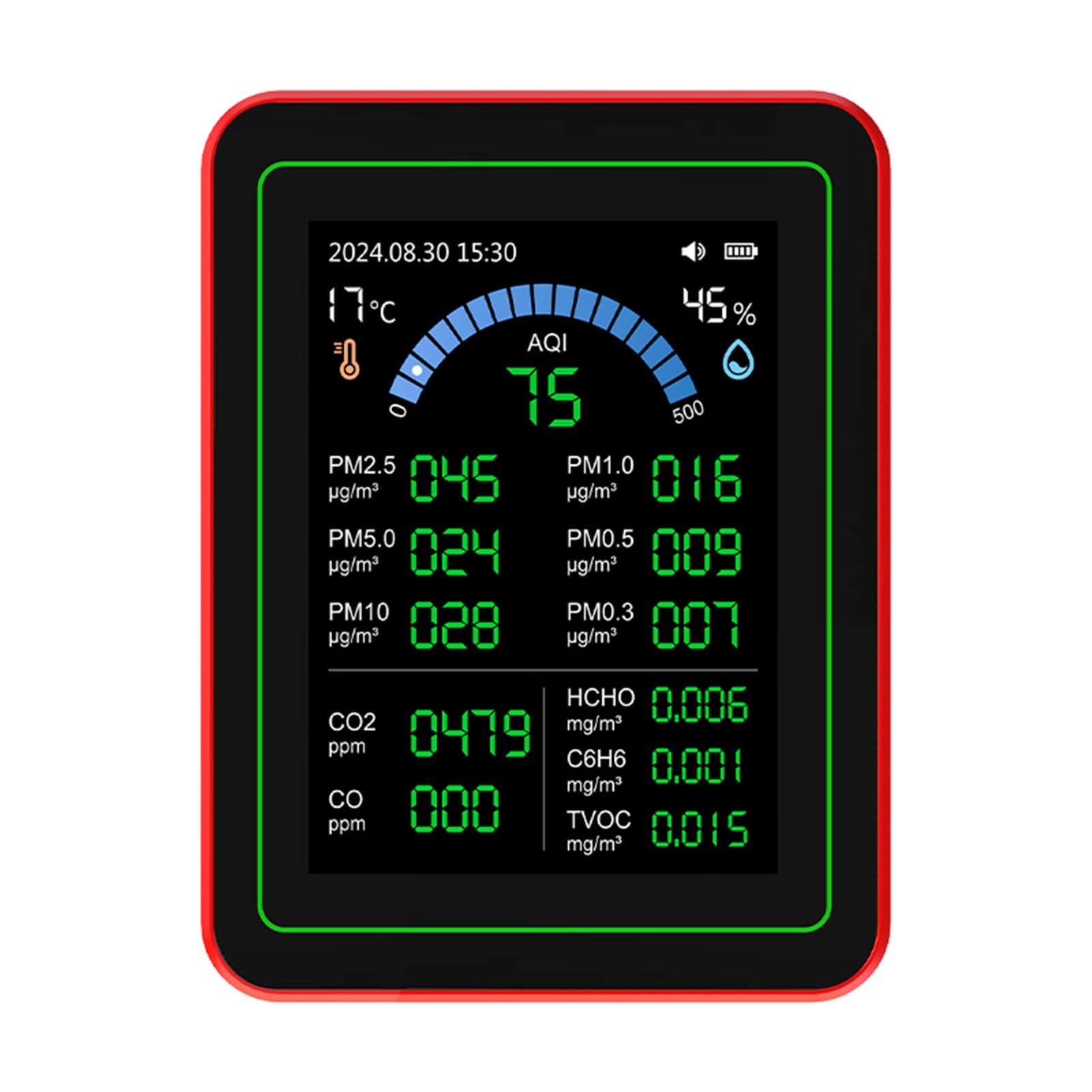 Huishoudelijke luchtkwaliteitsdetector Multifunctionele CO2-tester met kooldioxide PM2.5 TVOC HCHO-waarde kopen vanaf een prijs van 28