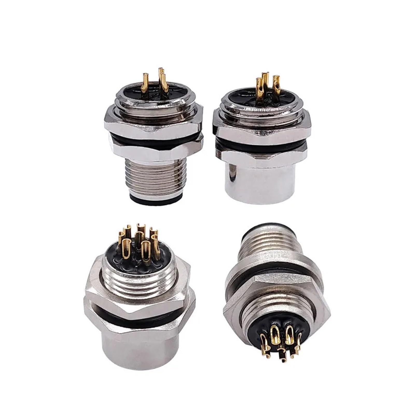 10 Stück M12 Sensorstecker männlich/weiblich Flanschbuchse Gewindekupplung