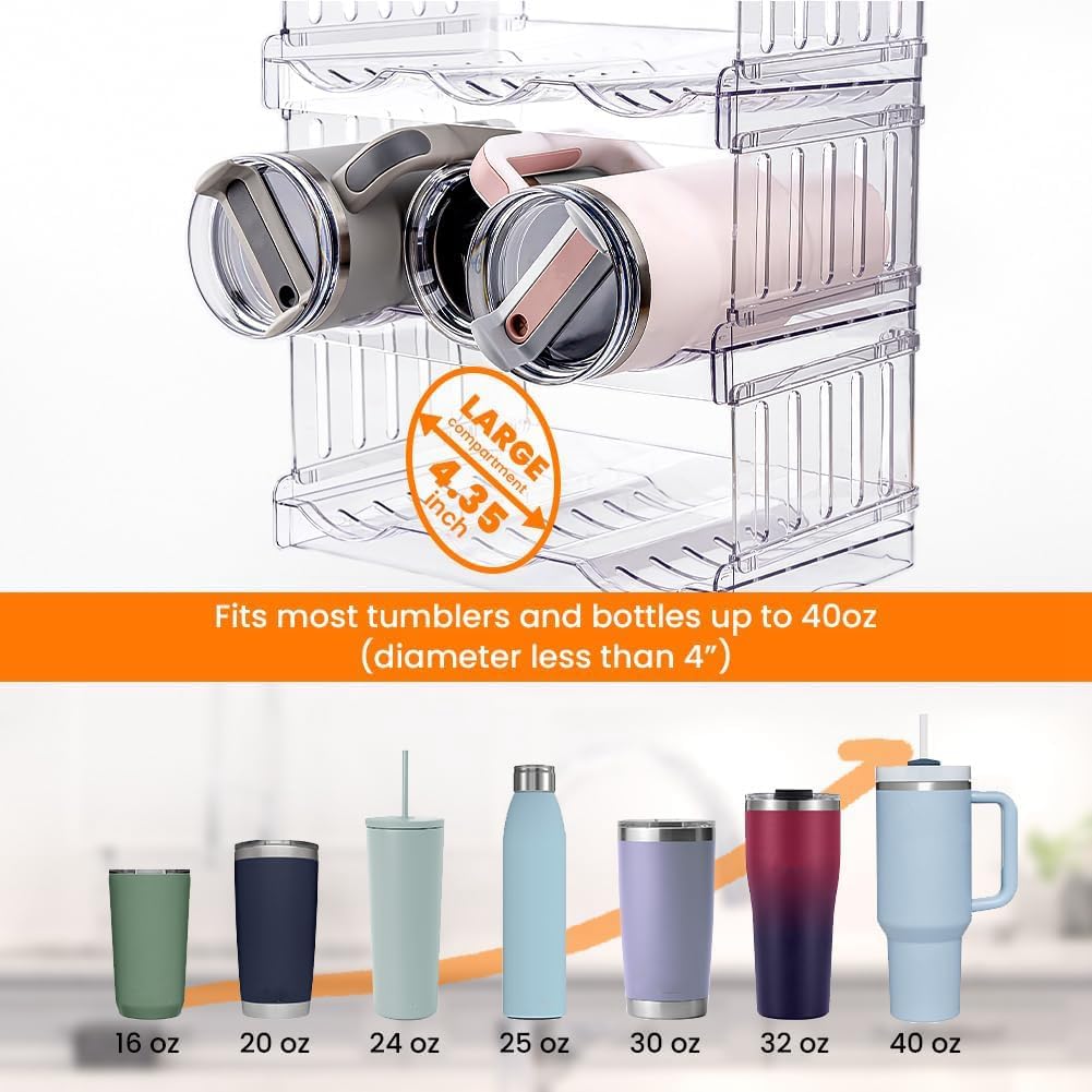 Stapelbarer Flaschenhalter für Kühlschrank, Küche, platzsparendes Flaschenregal, vielseitige Aufbewahrungslösung für Kühlschrank und Schrank, ideal für Zuhause und Küche
