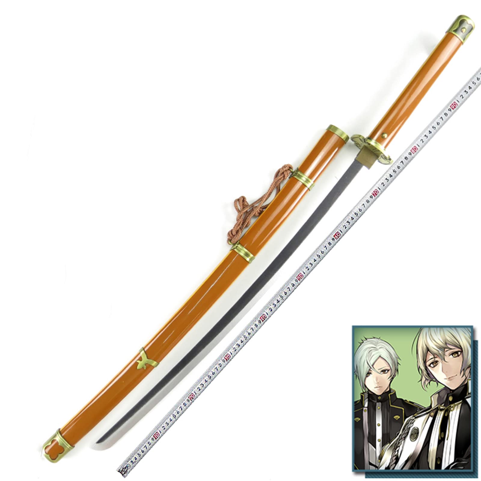 Espada, Espada samurái Larga con Vaina, CoS Harvesting Zang, Espada de Madera for Cosplay Anime Bigote y Forma píldora for la Rodilla