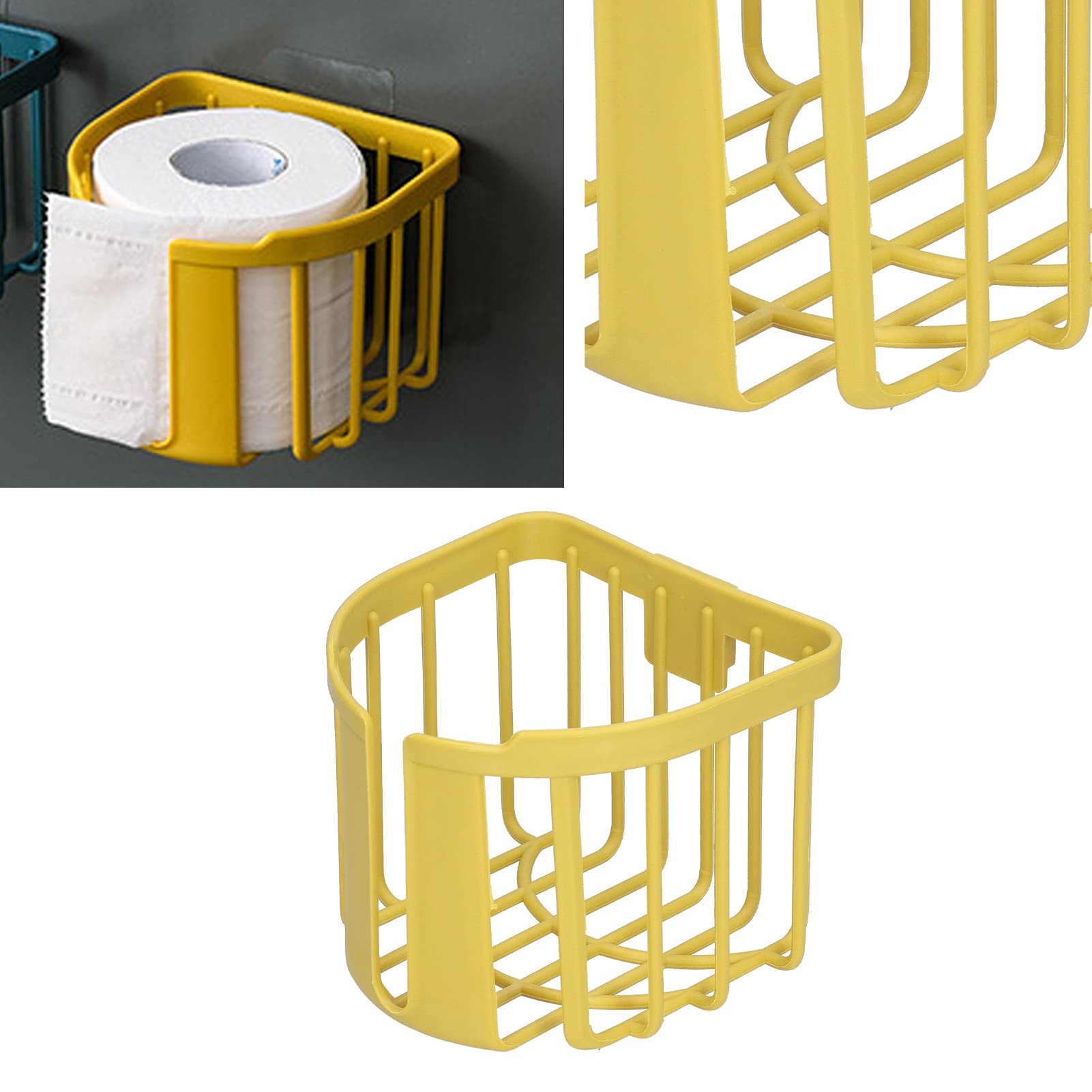 Toilettenpapierhalter Wandmontiert – Blau, Stanzfrei, Mit Großem Ablagefach