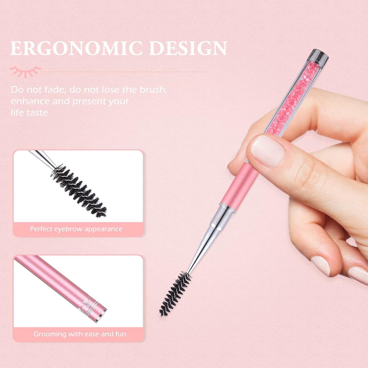 Eyebrow Brush Wands Portable Eyelash Tube Mascara Brushes for Lashes with Spiral Head