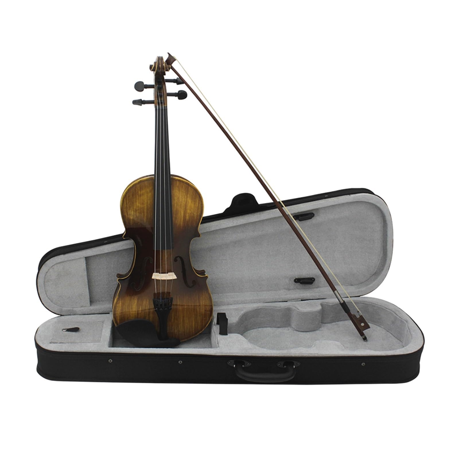 Violini Violino Acustico in Legno Massello 4/4 con Custodia per Arco Strumento A Corde Violino Studenti Principianti Musicali