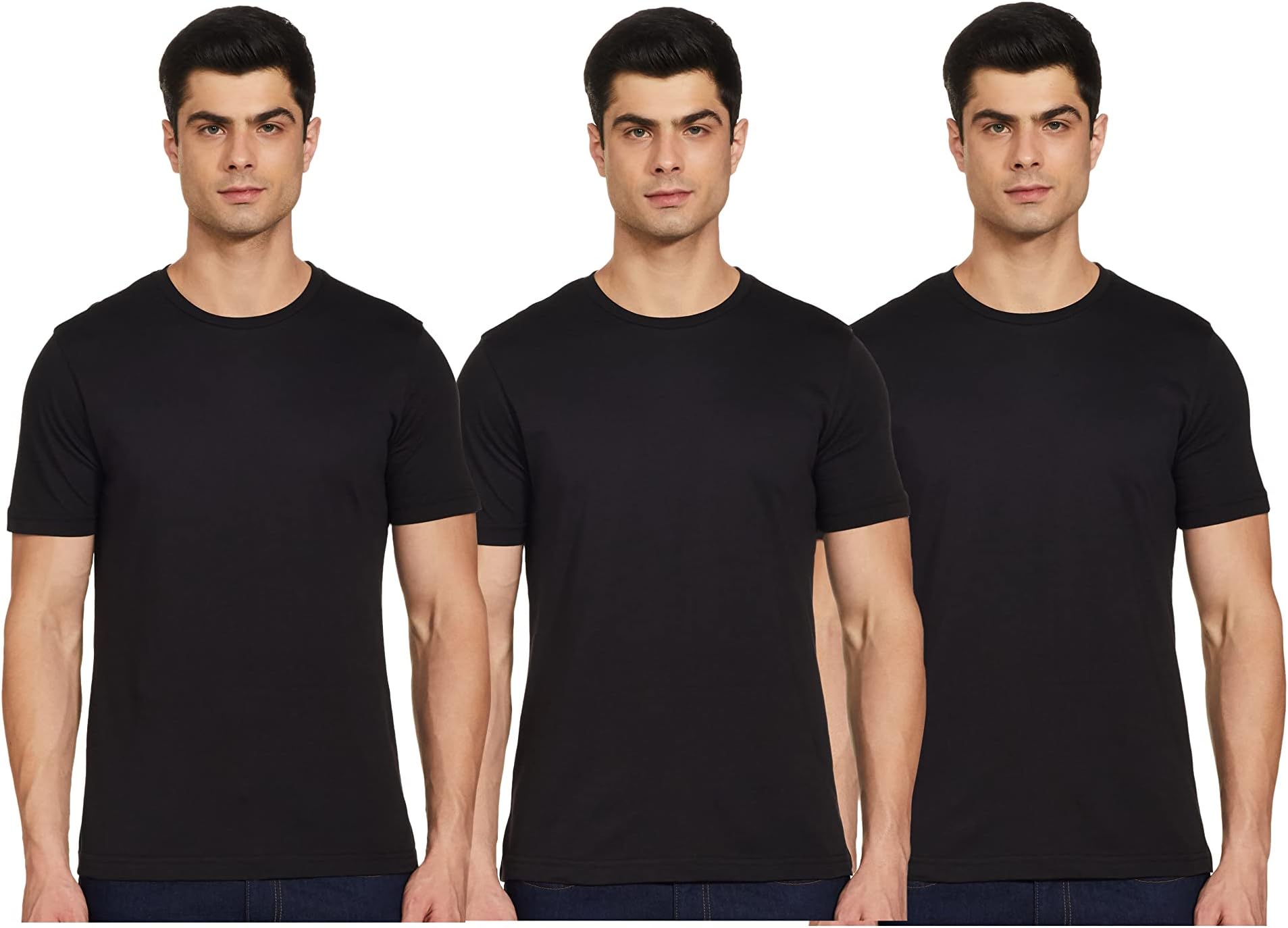 Amazon Brand - SymbolMen's Solid Cotton T Shirt | Round Neck | Half Sleeve | Plain-Regular Fit (Available in Plus Size and Combo Packs)