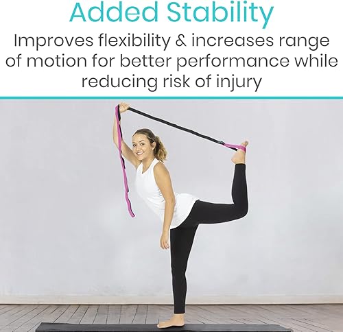 Miniatura 8 de Vive Correa elástica  Banda elástica para mejorar la flexibilidad  Estiramiento de la correa de yoga  Cinturón de ejercicios y terapia física para