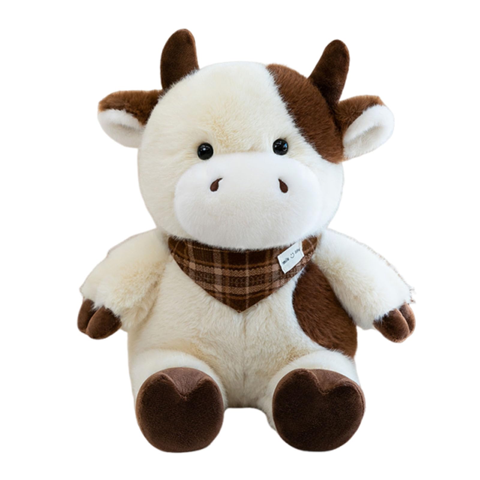 Kuschelige Kuh Aus Weichem Plüsch, Plüschtier Kühe mit Schal, Kuh Stofftiere zum Kuscheln und Spielen, Milchkuh Plüsch Spielzeug Geschenke für Erwachsene und Kinder (Weiß,60cm)