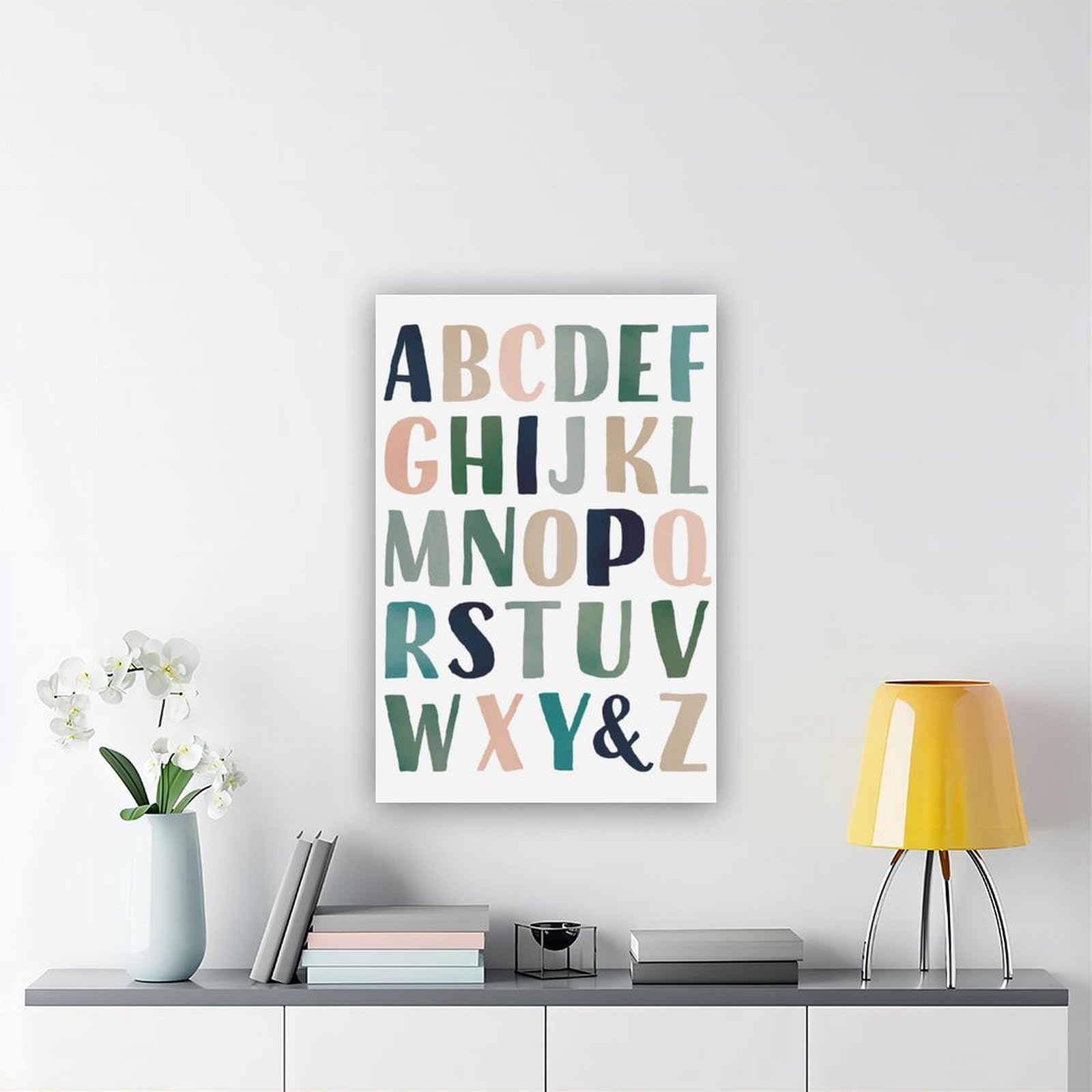 LNYLSJ Poster éducatif ABC Alphabet pour l'école à la maison et la salle de jeux