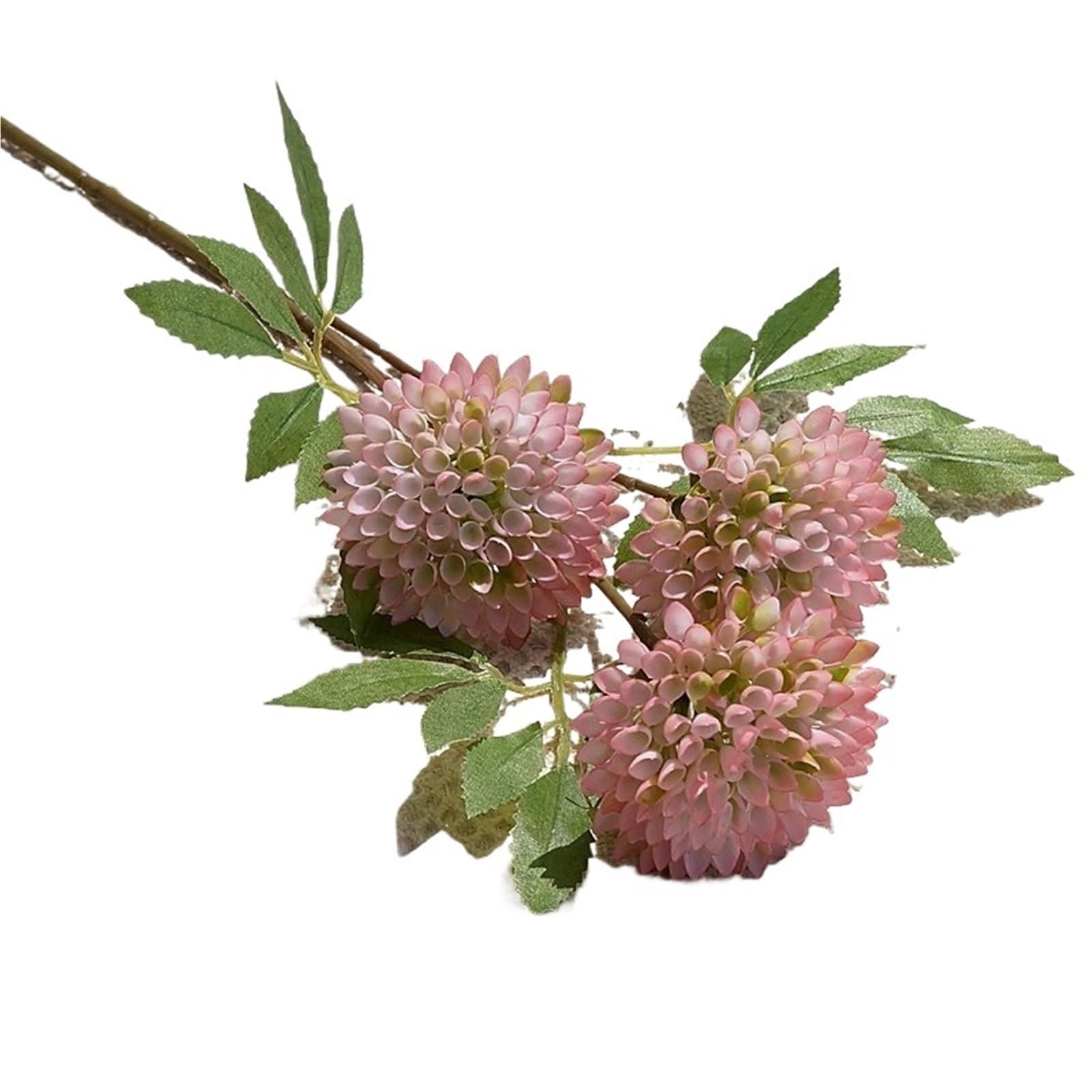 LXLAEOANG Artificial Flower Branches 3 Heads Artificial Flower Branch Home Decor Fake Plants Leaves Decoration(Pink)