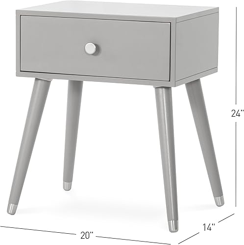 Miniatura 10 de Child Craft Ocean Grove - Mesita de noche de 1 cajón para guardería o dormitorio, cajón de almacenamiento grande, hecha de madera de pino Blanco/