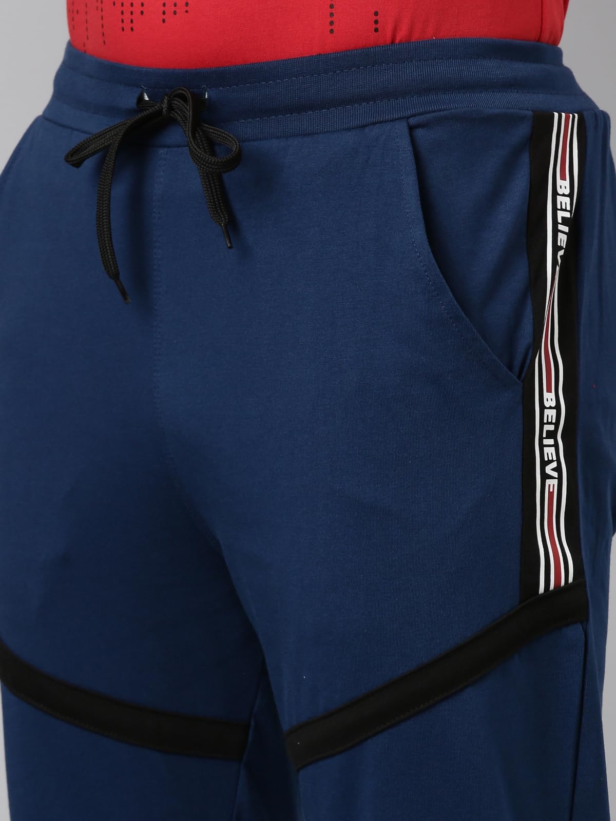 Dixcy Scott Maximus Printed Drawstring High Rise Straight Full Length Track Pant- Marvin Track(Blue Opal)-L 3