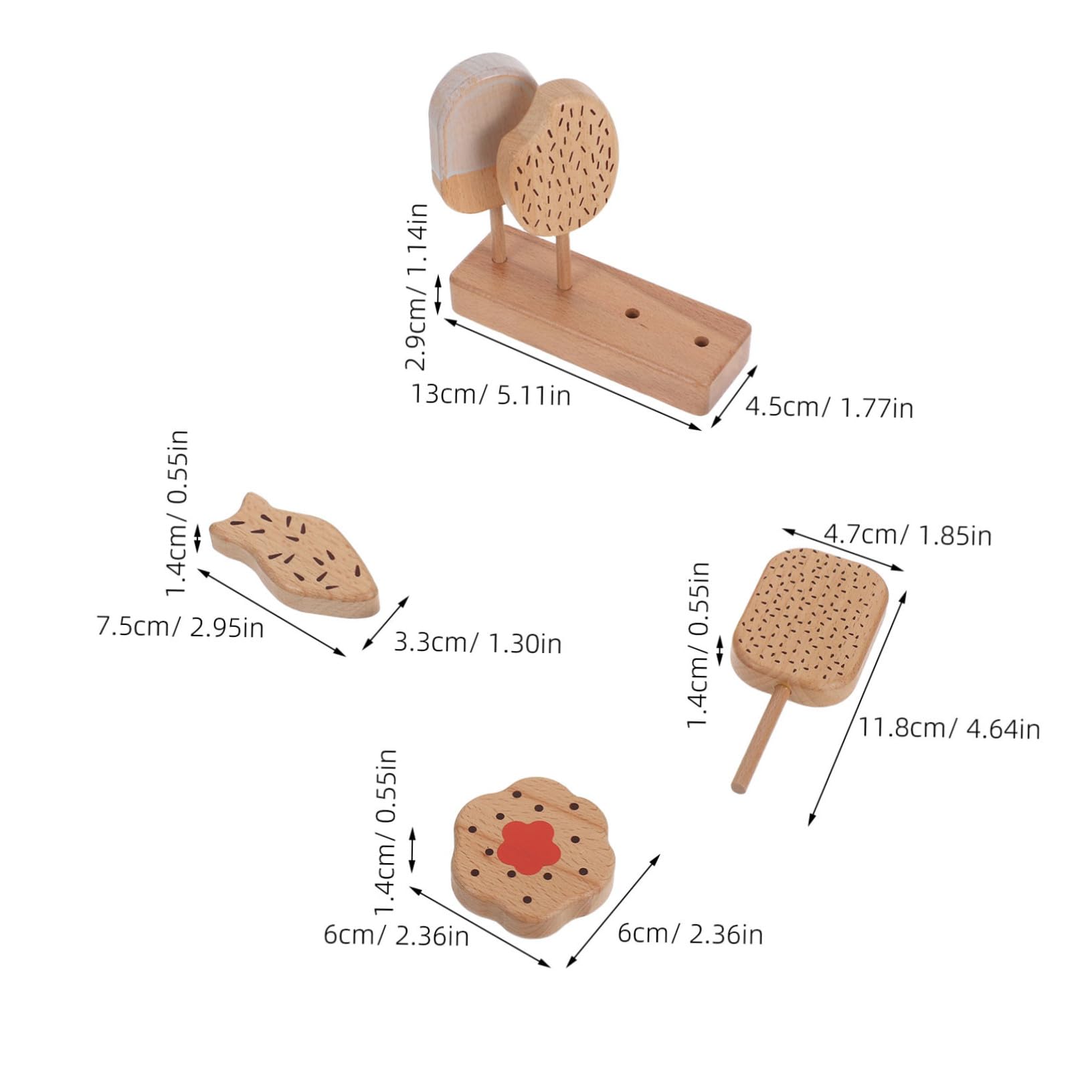 Hohopeti Gioco per Cucina Ragazzo Ragazza in Legno Gelato e Ciambelle Cibo Finto per Giochi di Ruolo Accessori da Cucina per Attività Educative