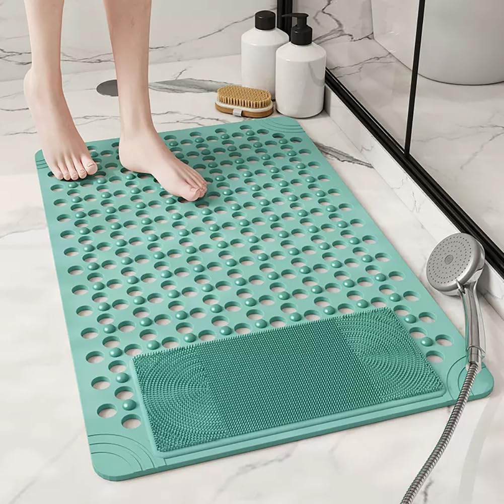 Tappetino Doccia Antiscivolo 90x60 Cm In TPE – Ventose E Massaggio Piedi, Antimuffa E Inodore