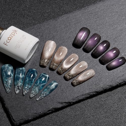 Set de 6 esmaltes gel Cat Eye con imán y base miniatura 5