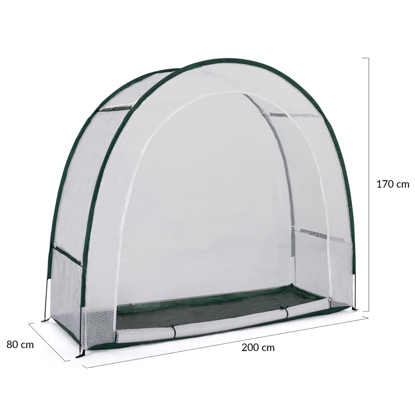 IDMarket - Wintergewächshaus Halbmond 200 x 80 x 170 cm Balkon und Terrasse