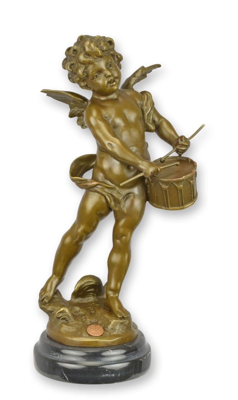 Bronze Sculpture Putto Angel After Moreau Replica Retro Design Decoration