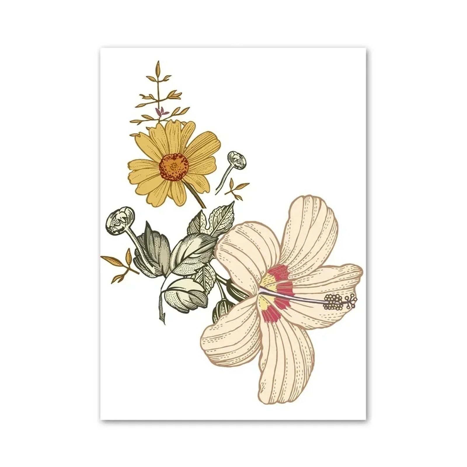 Xenite G Wall Art Canvas Prints Flowers Bear Squirrel Hedgeho Elephant Shapes Nordic Posters And Prints Wall Art Canvas Paintin Wall Pictures Kids Room Decor(,50X70cm)