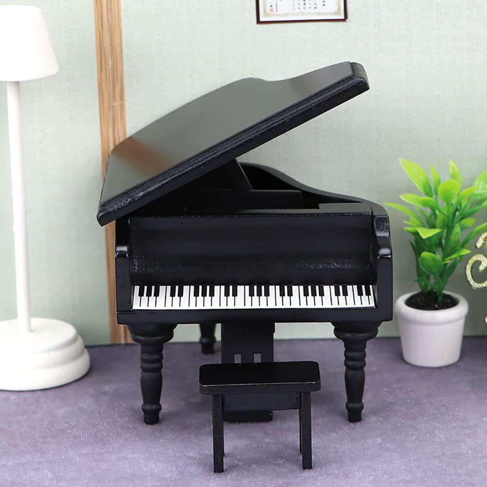 Mini Piano De Juguete Para Casa De Muñecas - Modelo De Piano De Cola Decorativo Para Tartas Y Maquetas, Accesorio Para Micropaisajes