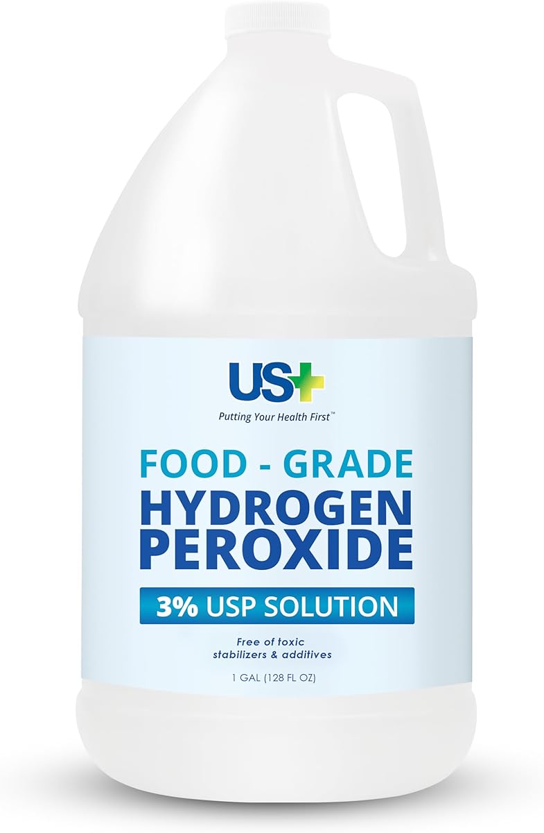 Food Grade 3% Hydrogen Peroxide - Versatile All-Natural Cleaner - Made in USA - 1 Gallon (128 Fl Oz)