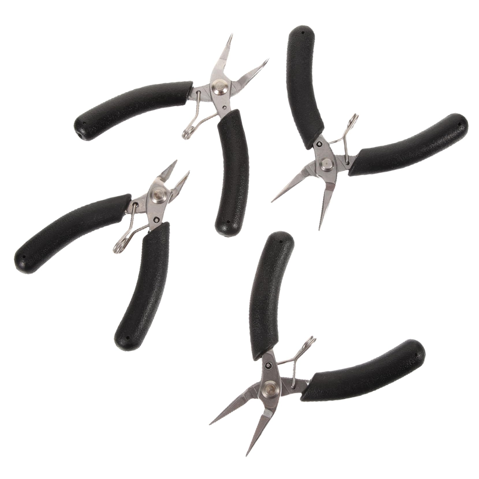 Gadpiparty 4Pcs Jewelry Making Tool Durable Jewelry Pliers for DIY Crafting Includes Flat Nose Nose and Cutting Pliers for Bending Gripping and Crimping