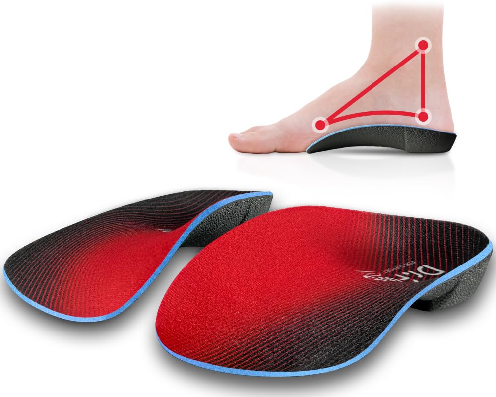 Dr Foot 3 4 Orthotics Shoe Insoles High Arch Supports Inserts for Flat Feet Plantar Fasciitis Over-Pronation Fallen