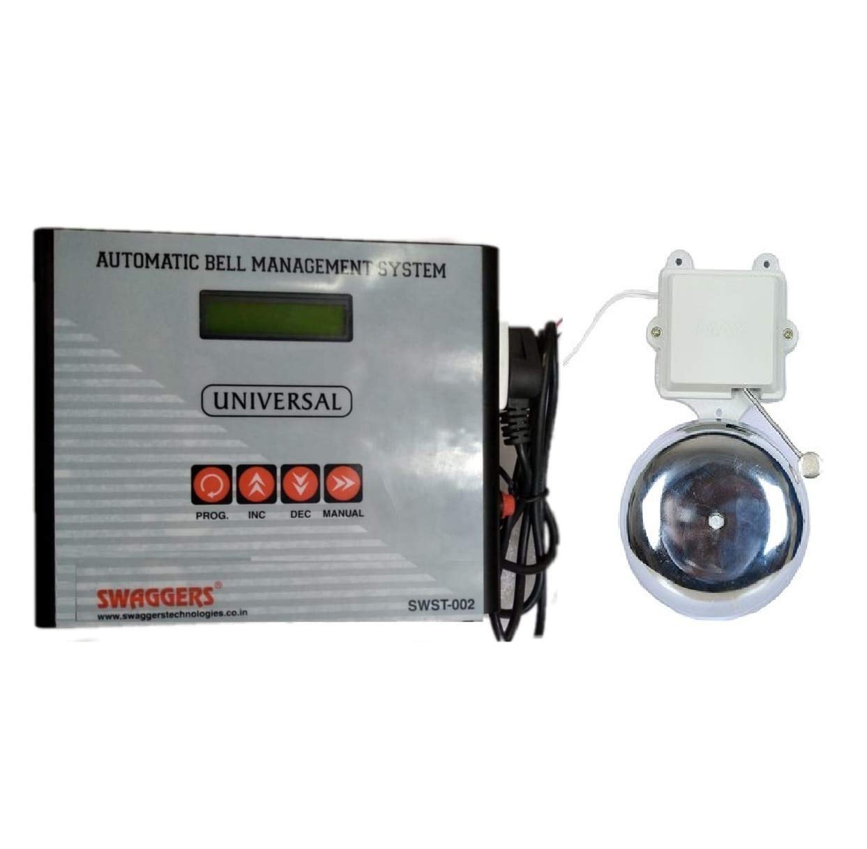 swaggers Automatic School Bell Timer System with 9 Inch Gong Bell (Prime)