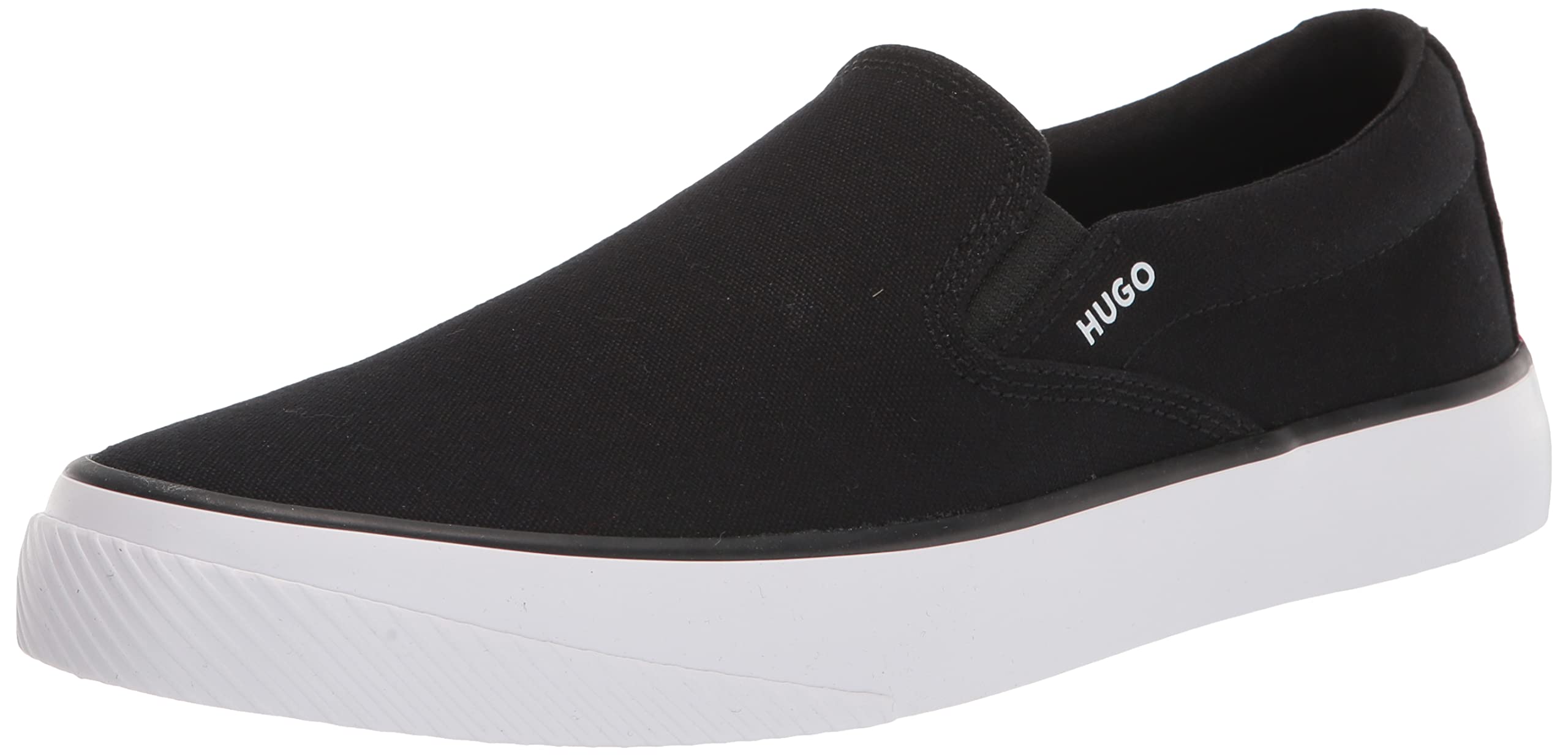 Hugo Men's Full Canvas Slip On Sneakers, Black Onyx, 8