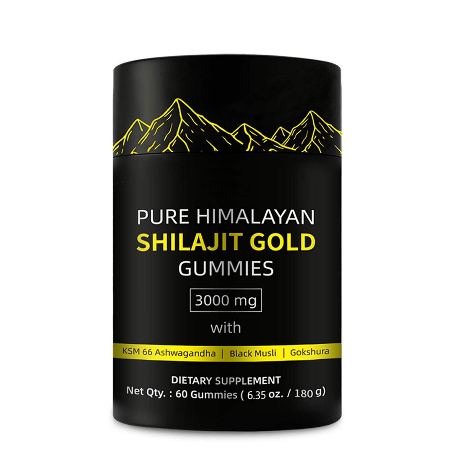 Shilajit Gold Gummies für den Menschen, Gold Seal Pure Shilajit angereichert mit Acid Fulvic, essentiellen Mineralien und 85+ Spurenelementen zur Steigerung der Energie und Immunität (gummies)