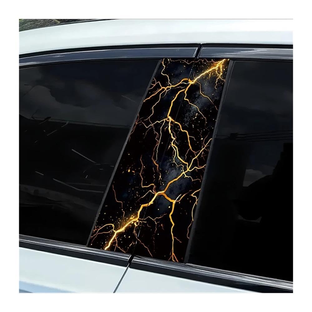Car Parts 2 Pieces of Car Center Column Decal Lightning Smooth Material Protection Film