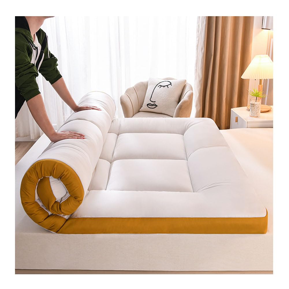 Ghygetrich Single Mattress, Double Mattresses Mattress Topper Super King Mattress Topper Thick Mattress Topper Double Futon Orange 150x200cm