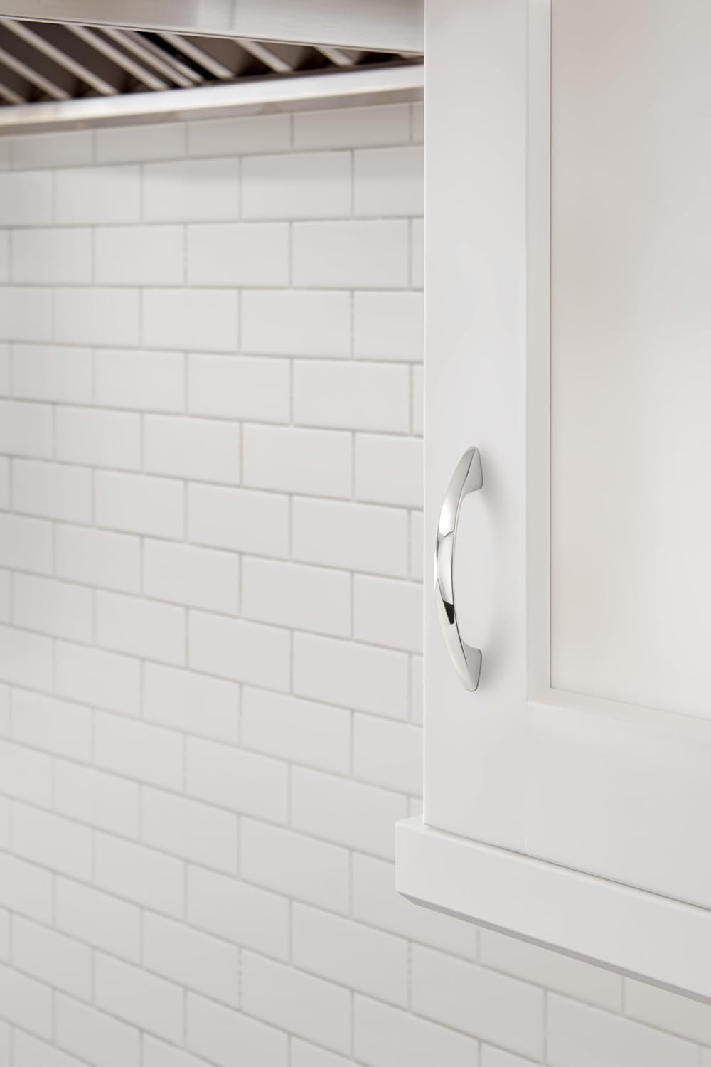 Arc 3 inch (76mm) Center-to-Center Polished Chrome Cabinet Pull - 10 Pack