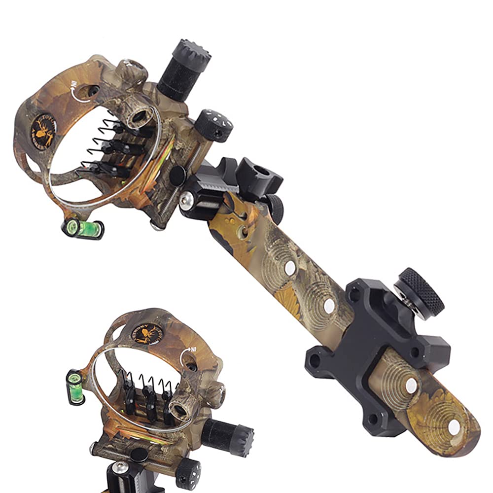 Bogenschießen Mikroeinstellung Bogen Visier Aluminiumlegierung Jagdvisier 5 Pin/7 Pin .019 '' Compoundbogen Sight für Bogensport Zubehör