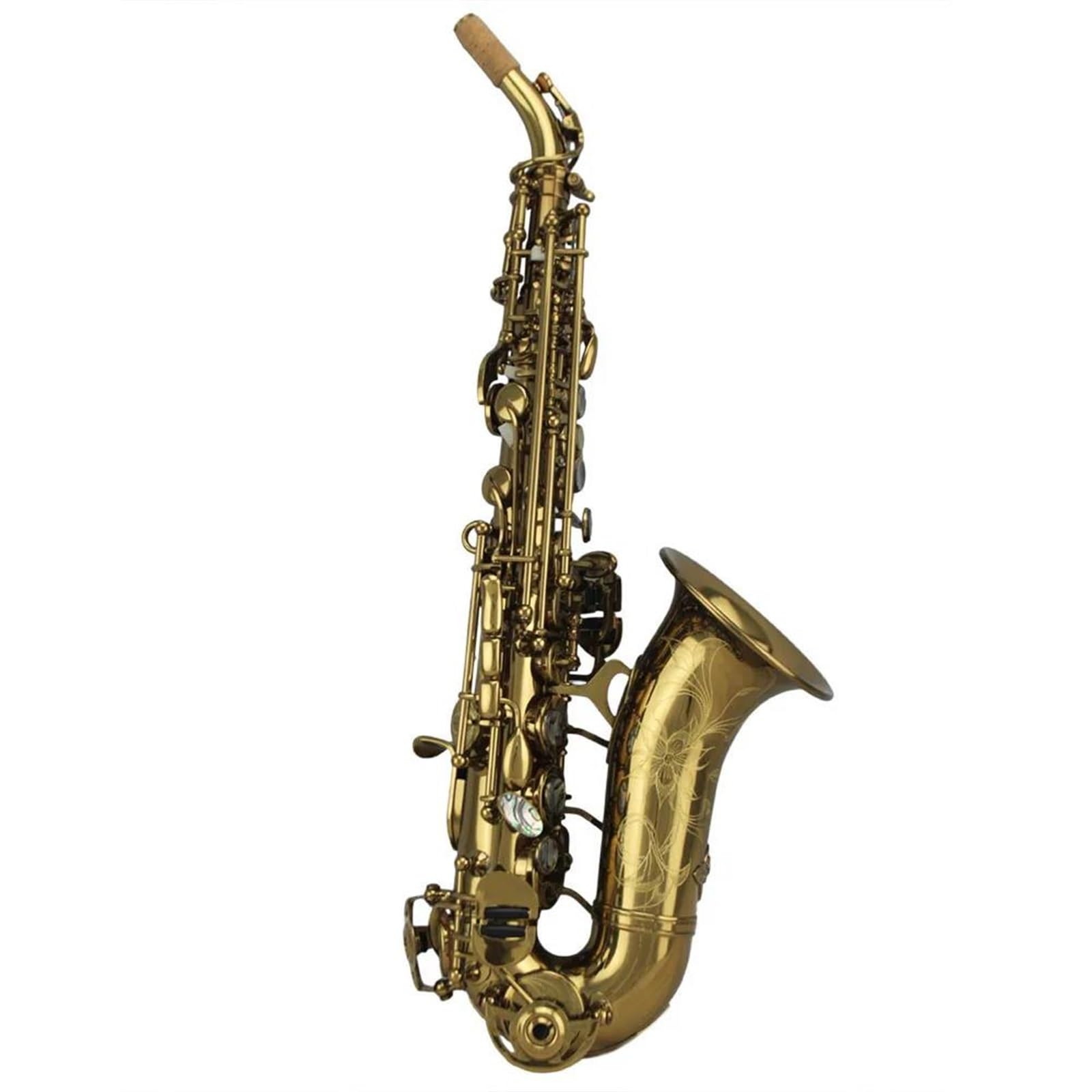 Saxofón Saxofón Soprano Dorado Champán Curvado De Diseño Alemán Saxofón Profesional