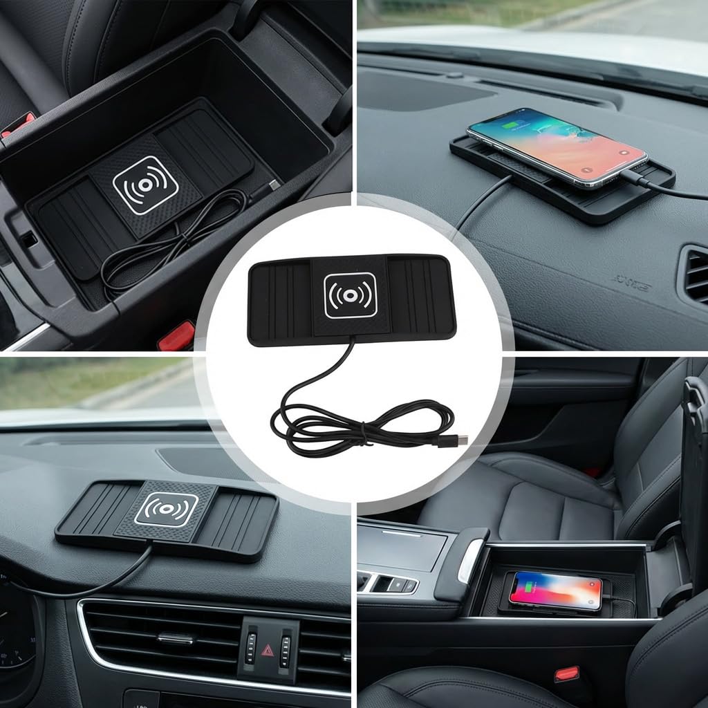 15W Cargador Inalámbrico Coche Cargador Inalambrico Coche con Almohadilla Antideslizante Carga Rápida Qi Compatible Universal para para iPhone 17 16 15 14 13 12 11 Pro MAX Samsung S24 — view 5