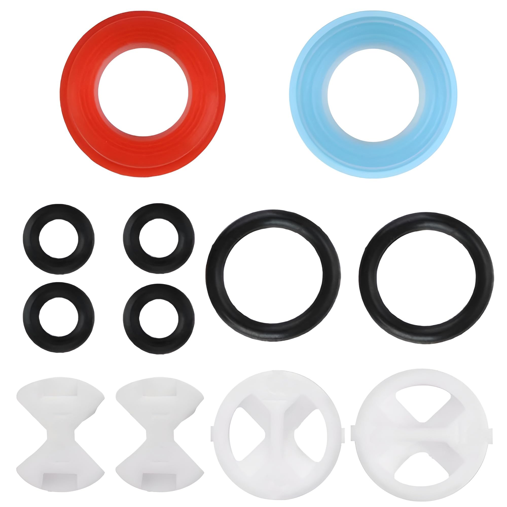 12 PCS Tap Washers for Mixer Taps, Tap Valve Cartridge Replacement Kit with Ceramic Discs 1/2 Turn Silicone Gaskets Sealing O-Rings Washers Faucet Fittings for Kitchen Sink Leaking Tap Repair